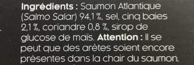 Lamelles de Saumon Fumé 5 baies & Coriandre - Ingredients - fr