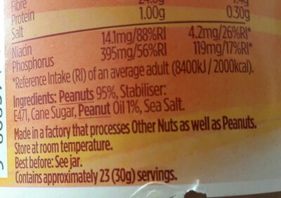 Sun Pat Crunchy Peanut Butter - Ingredients