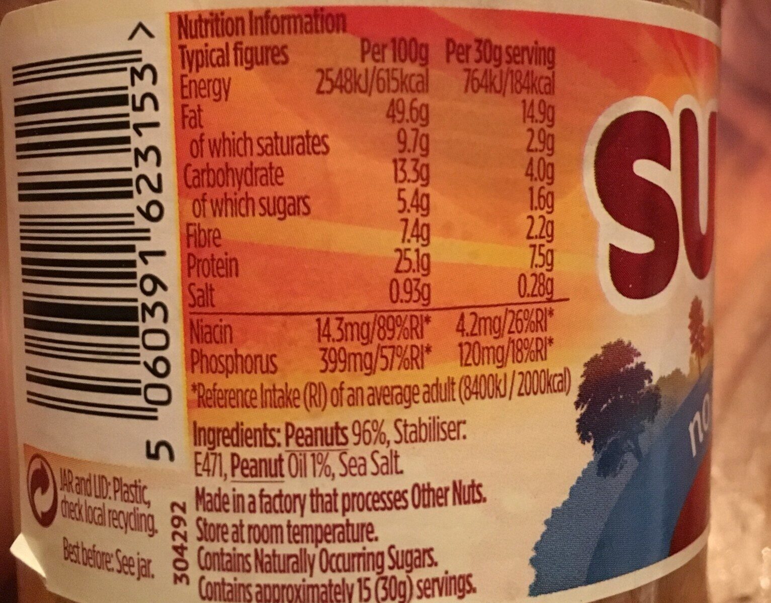 No Added Sugar Crunchy - Información nutricional - en