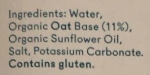 Barista oat - Ingredients
