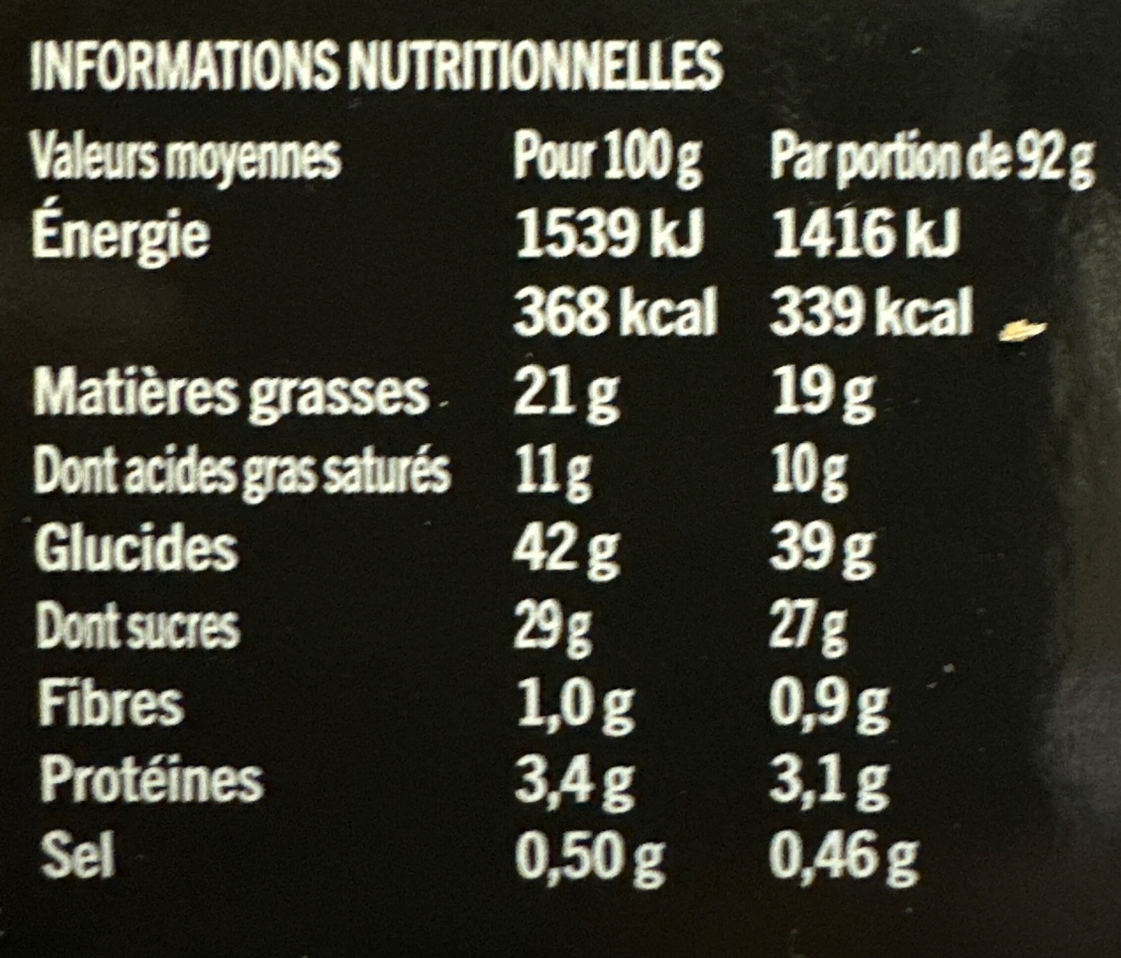 Le Cheesecake au Caramel Salé - Nutrition facts - fr