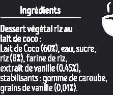 Riz au lait de coco vegetal 2x125g - Ingrediënten - fr