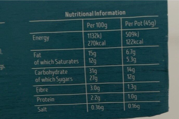 Coconut Collaborative Salted Caramel Choc Pots 4 x - Nutrition facts