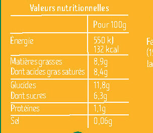 YAOURT VEGETAL MANGUE PASSION 2x100g - Valori nutrizionali - fr
