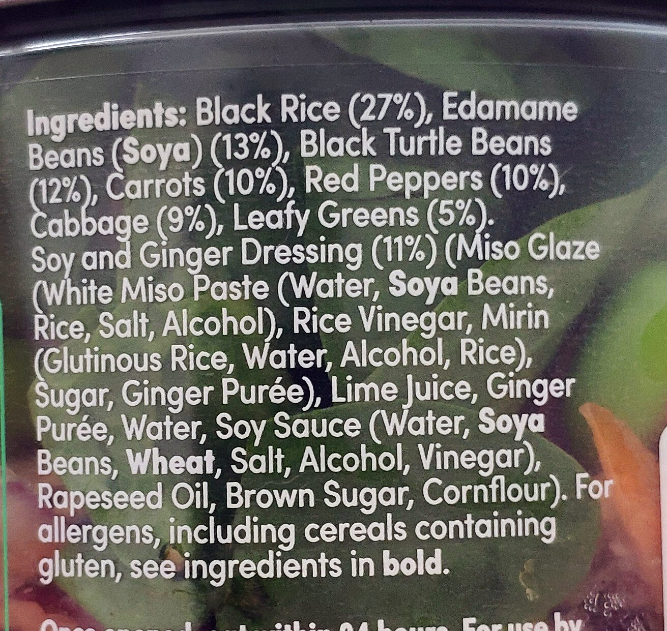 Japanese Rainbow Slaw salad jar - Ingredients