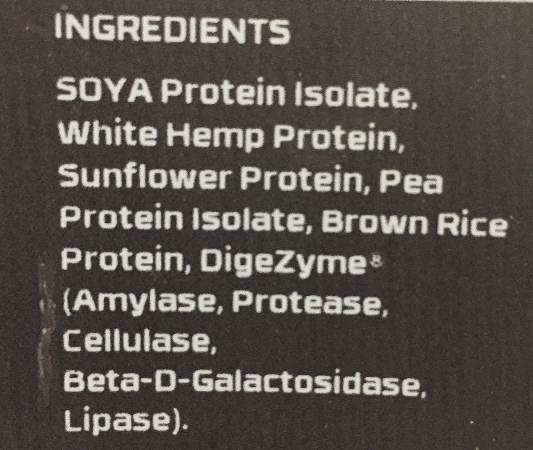 Vegan Protein - Ingrédients