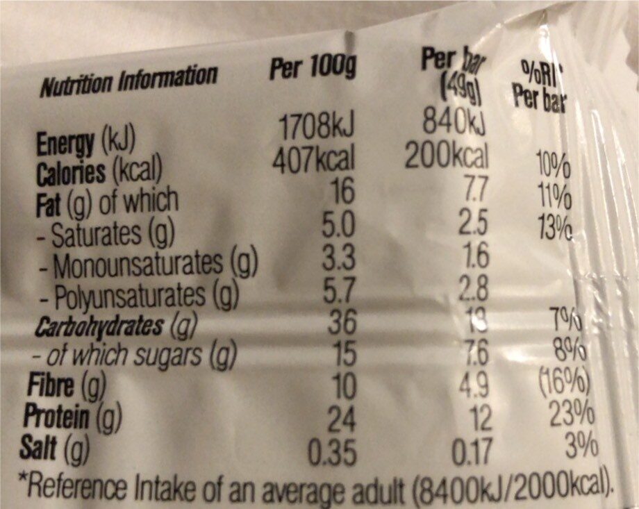 Complete nutrition bar: Coffee Caramel - Nutrition facts