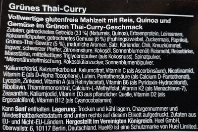 Hot & Savoury - Thai Green Curry - Ingredientes - de