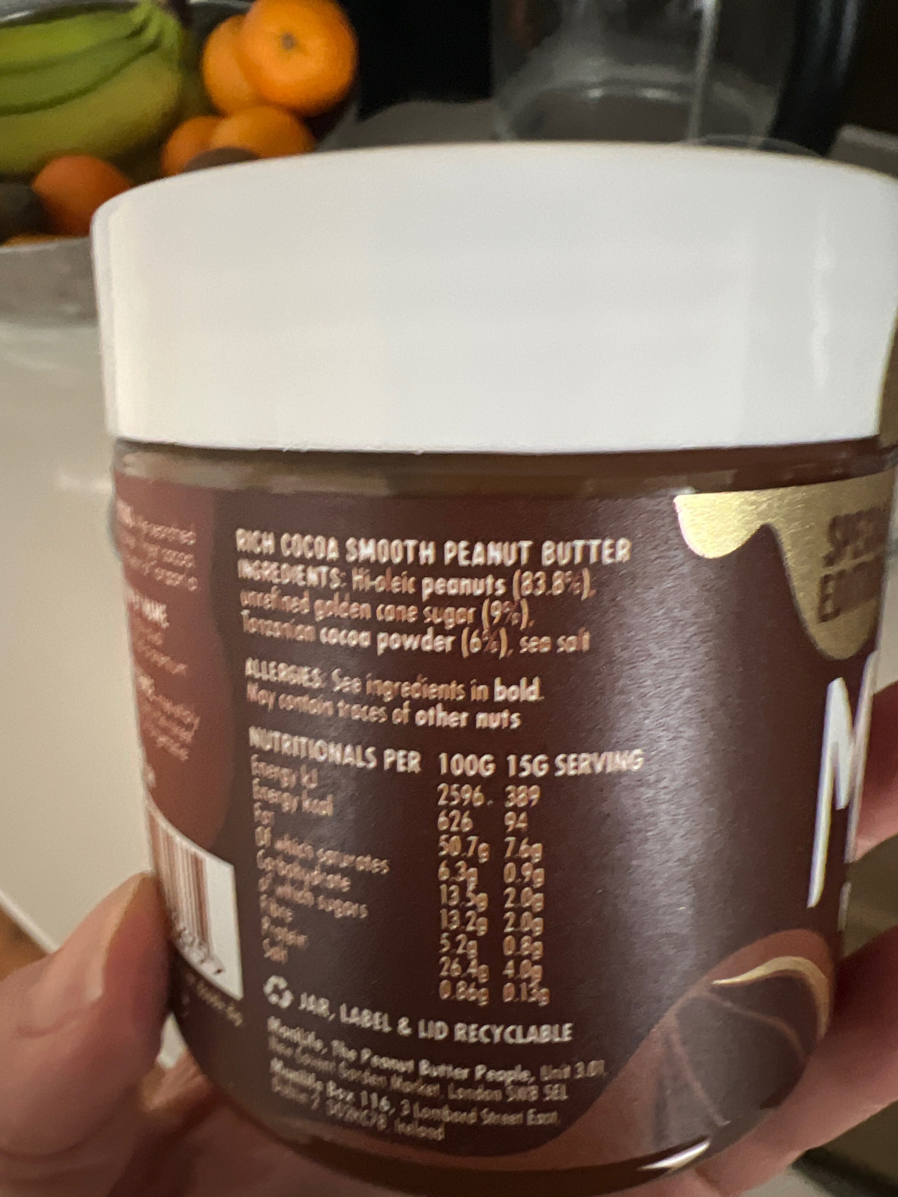 Manilife Rich Cocoa Smooth Peanut Butter - Ingredients