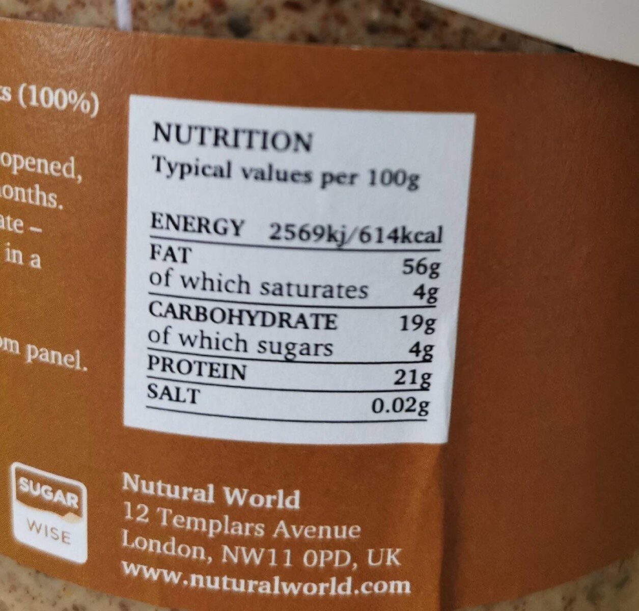 Almond Butter Crunchy - Nutrition facts - fr