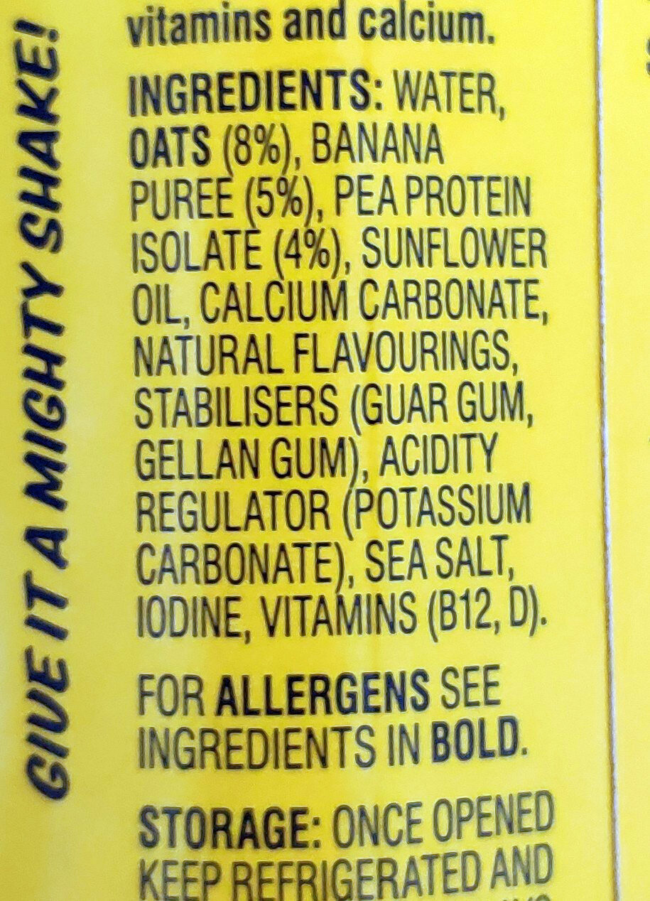 Banana oat - Ingredientes - en