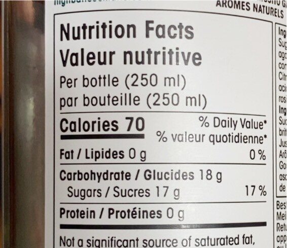 Mojito - Nutrition facts - fr