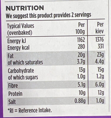 OMV! No chicken Kievs - Nutrition facts