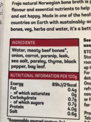 Beef Bone Broth - Ingredients