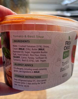 tomato and basil soup - Ingredients