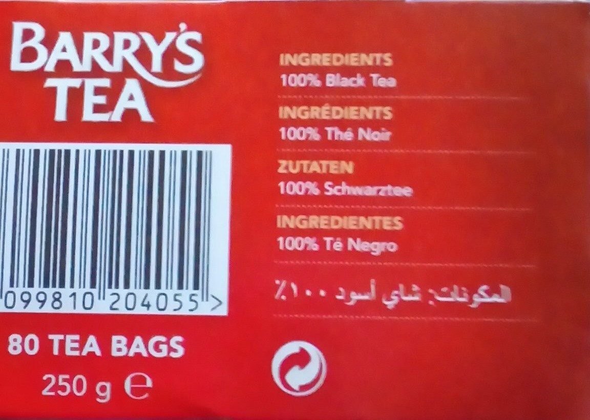 Barry's Tea Gold Blend - Ingredients - fr