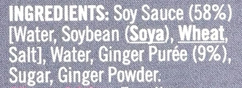 Soy & Ginger Sauce - Ingredients