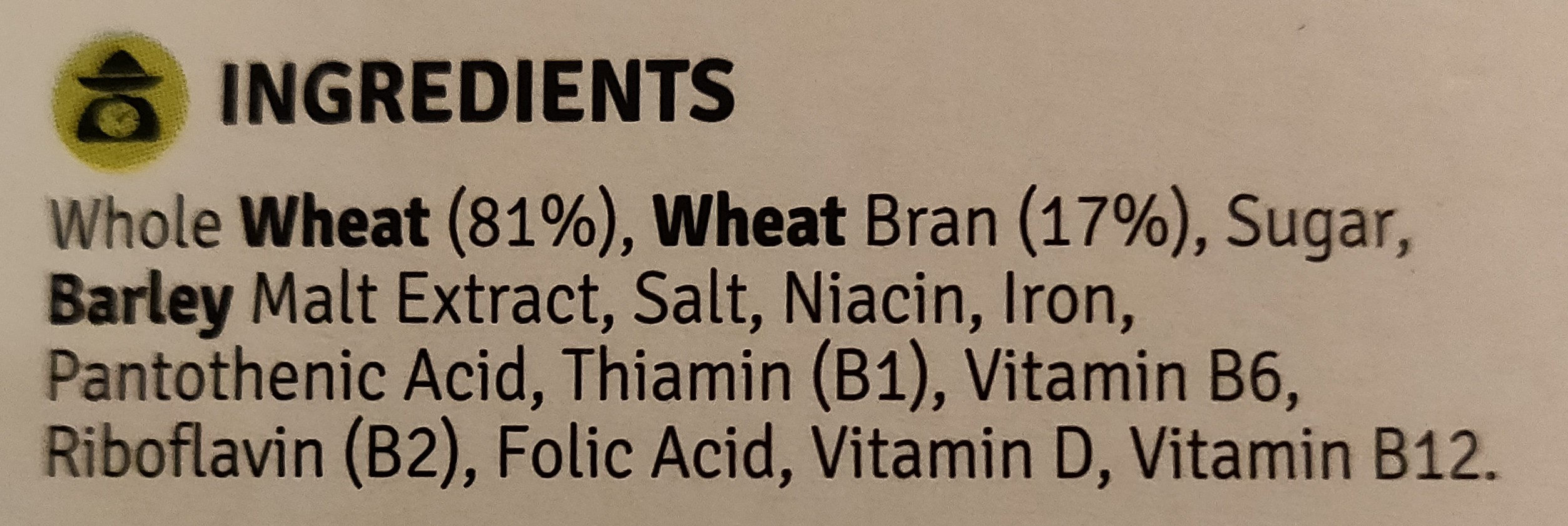 Bran flakes - Ingredients