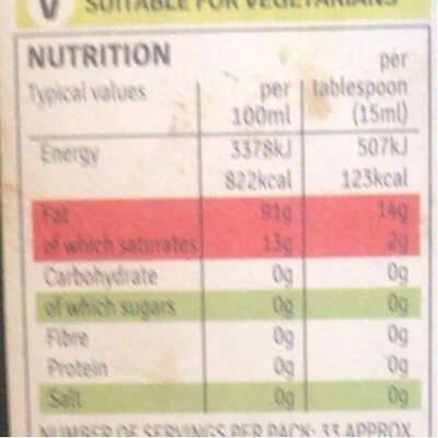 Olive oil extra virgin - Nutrition facts
