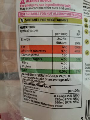 Dunnes Wholefoods Cashews - Nutrition facts