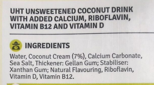 Unsweetened coconut - Ingredients