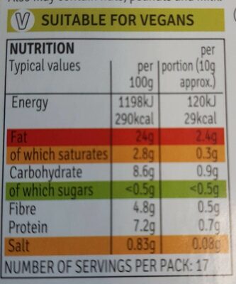 Organic Spicy Houmous - Nutrition facts
