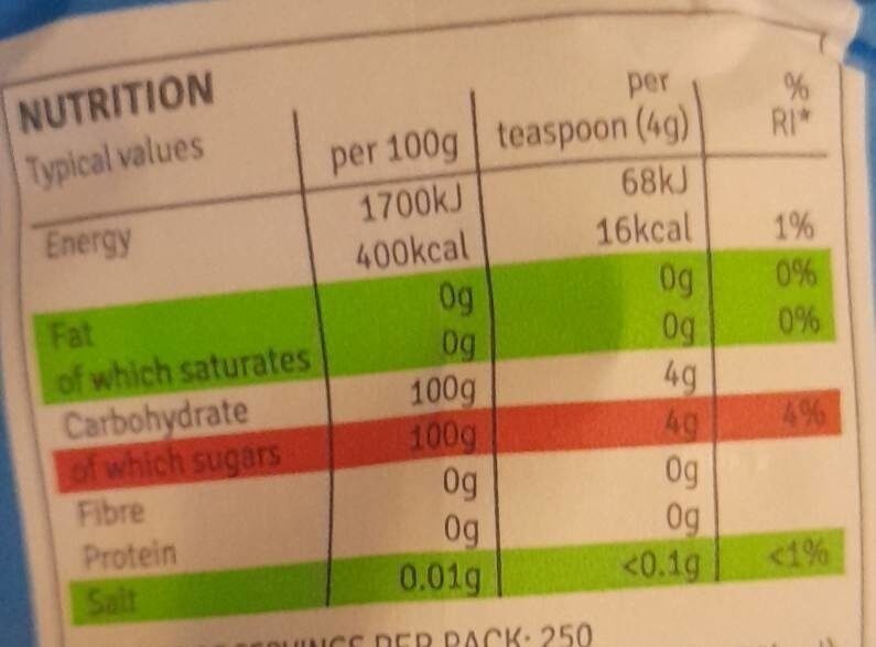 Dunnes stores Granulated sugar - Nutrition facts
