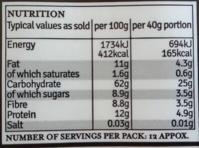 simply better handmade Bircher muesli - Nutrition facts