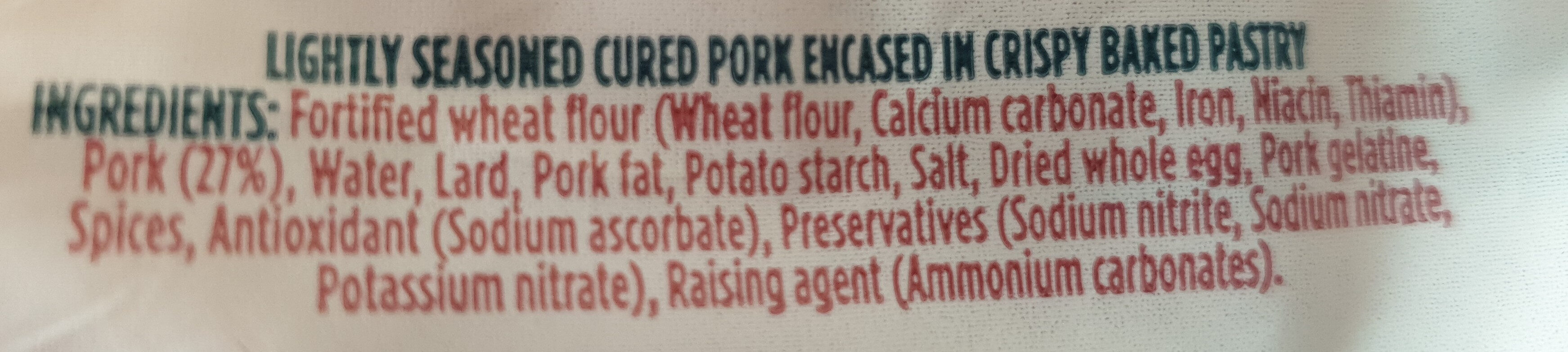 wale of pork pie - Ingredients