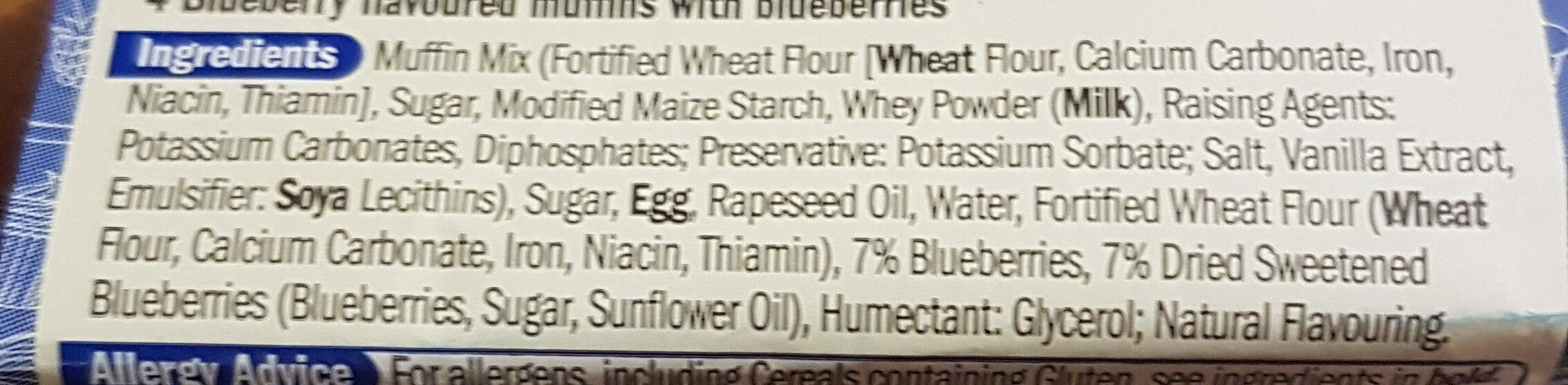 Blueberry muffins - Ingredients