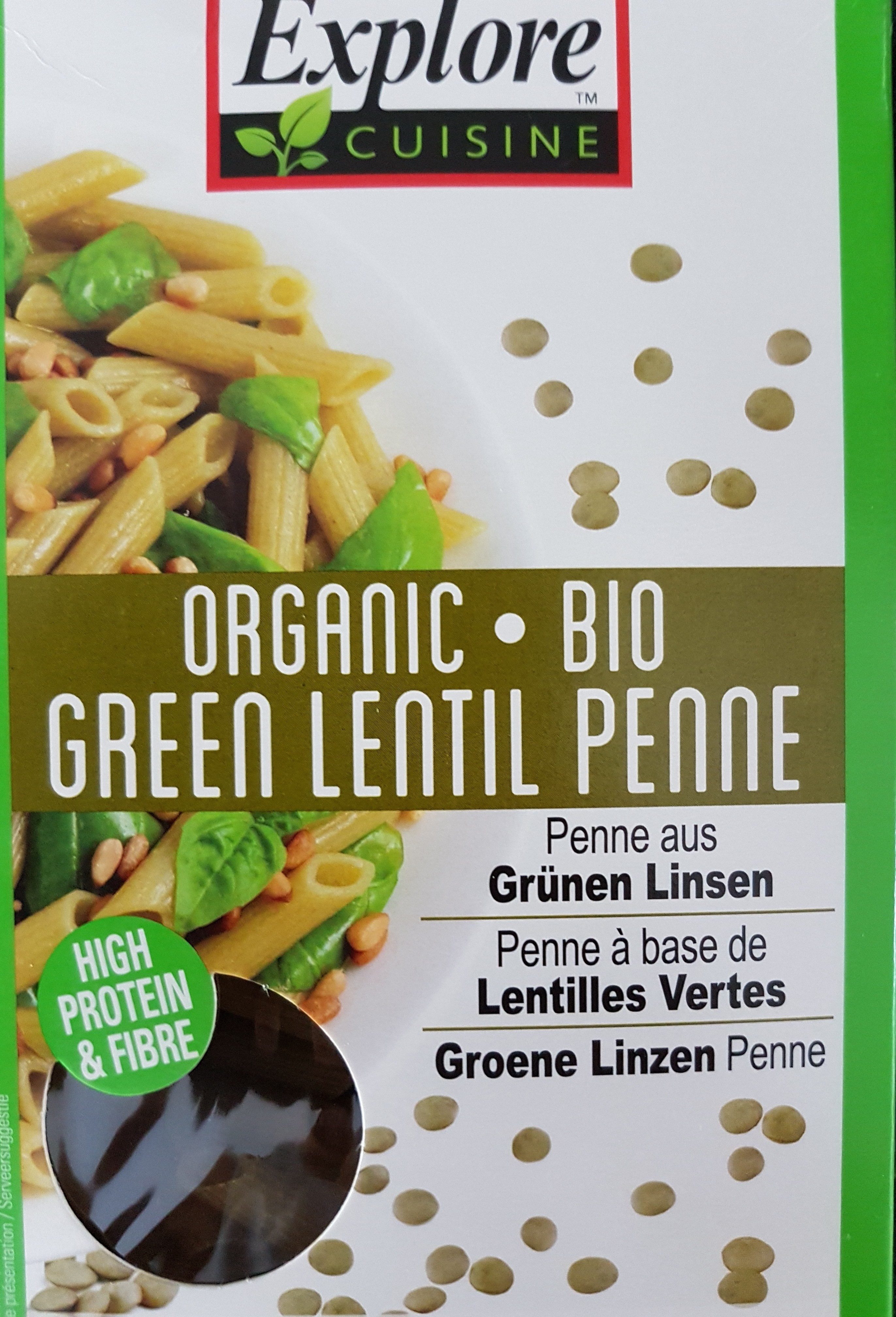 green lentil penne - Product - fr