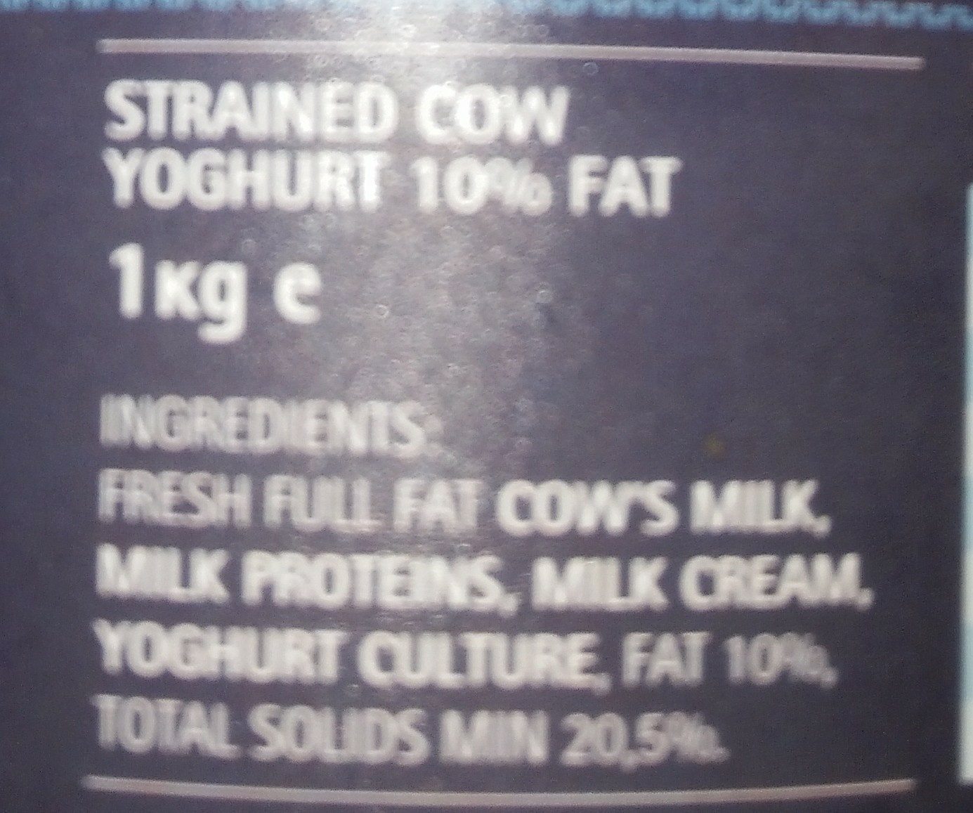 Greek yoghurt - Ingrédients