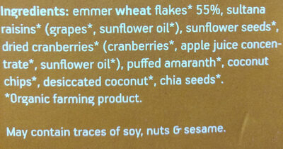 Organic emmer wheat muesli - Ingredients