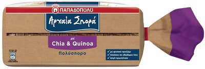 Ψωμί Τοστ Παπαδοπούλου Αρχαία Σπορά Chia & Quinoa - Produit - el