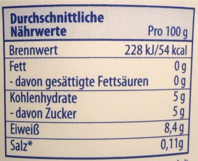 Original griechischer Joghurt 0% - Nutrition facts - de
