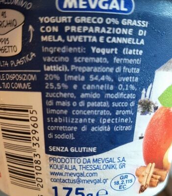 Yogurt greco magro - Valori nutrizionali