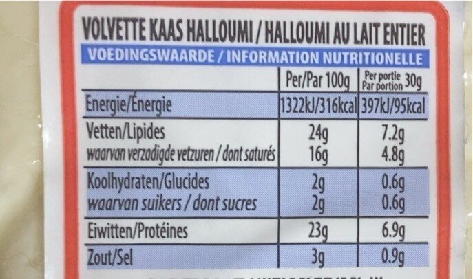 Dodoni Halloumi Cheese 225G - Nutrition facts - fr