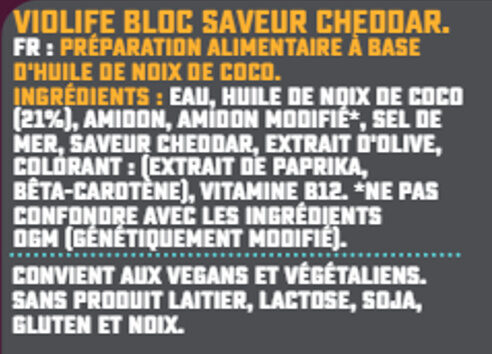 Bloc saveur cheddar - Informació nutricional - en