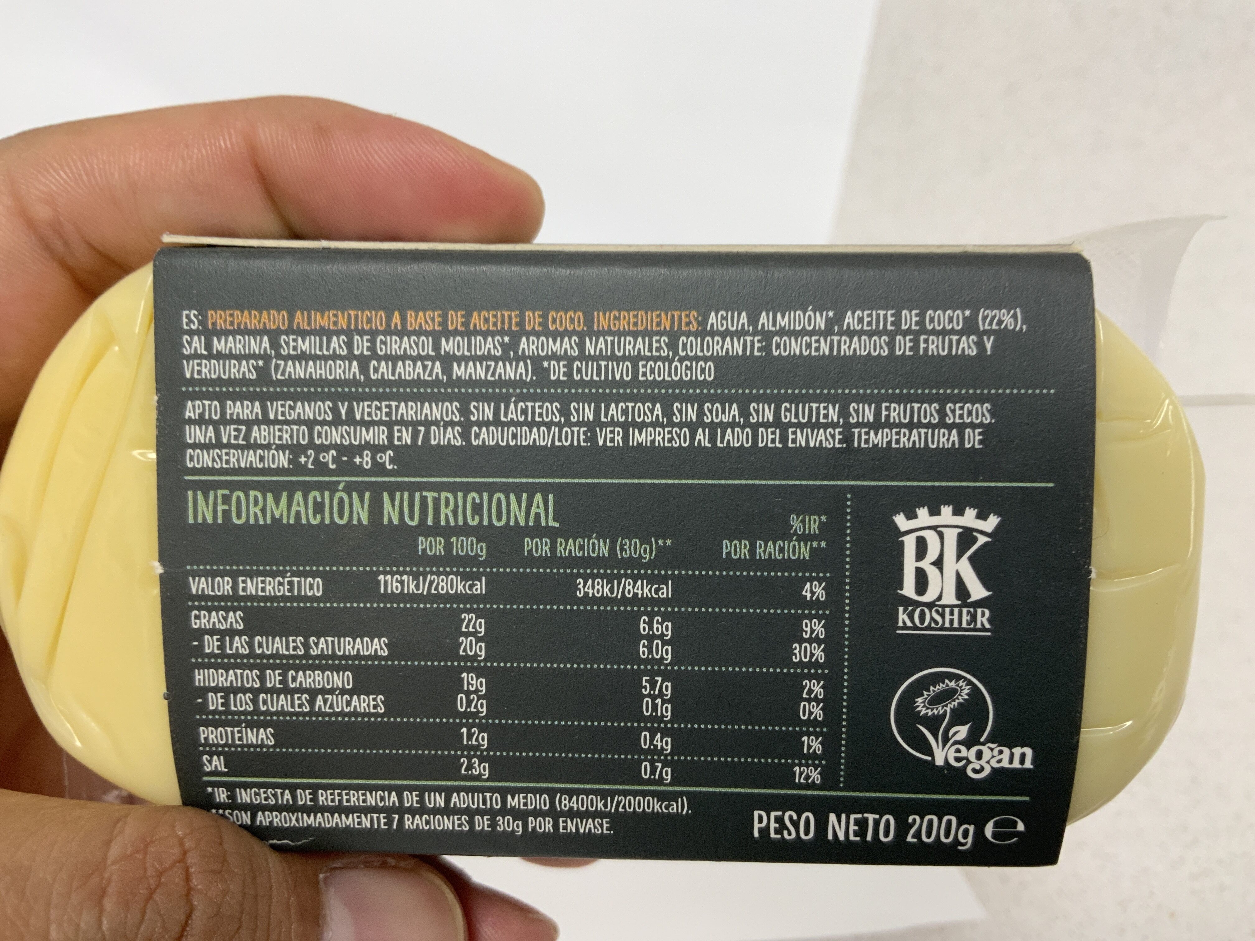 Bloc bio saveur cheddar - Ingredients - fr