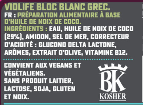 Bloc Blanc Grec - Ingredientes - fr