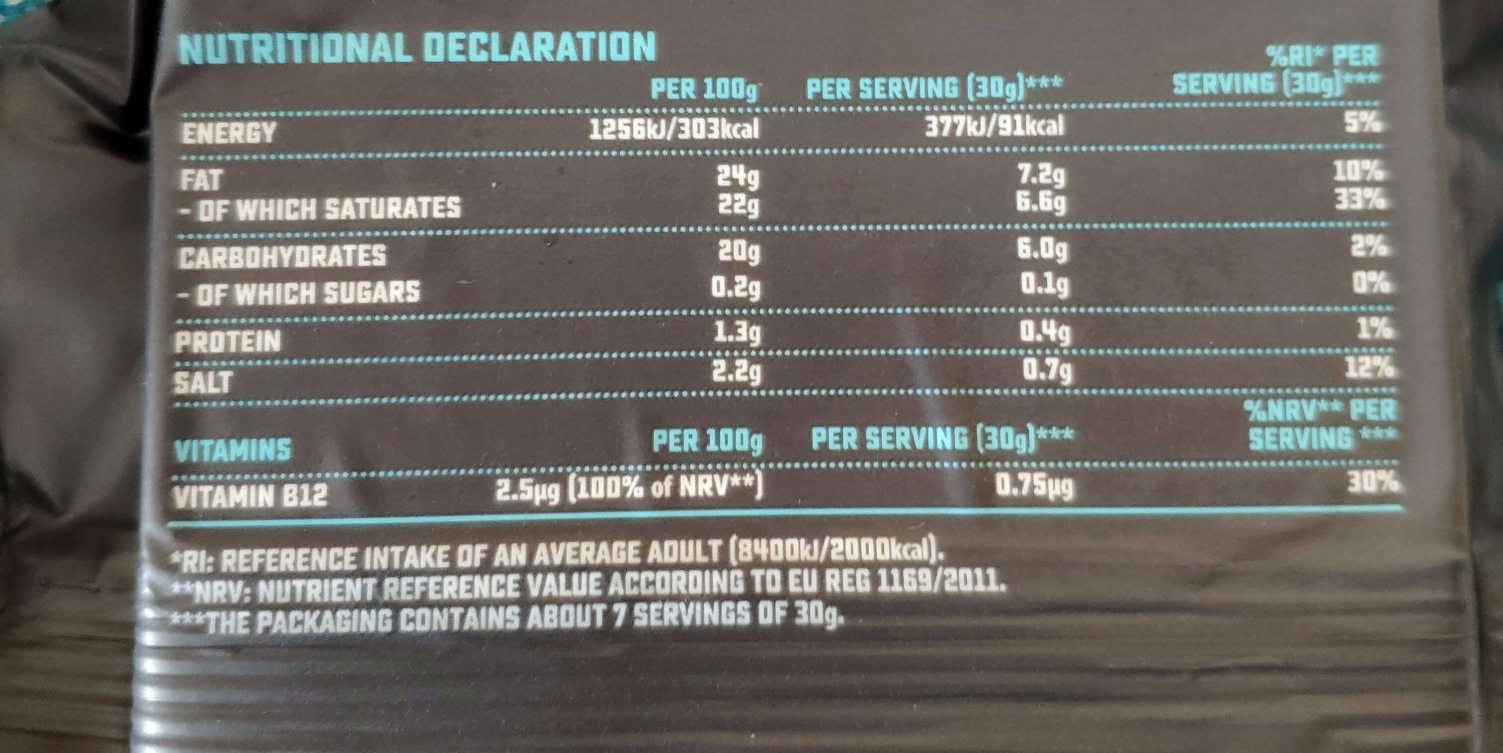 Epic Mature cheddar flavour - Informació nutricional - en