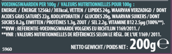 Epic Mature cheddar flavour - Tableau nutritionnel