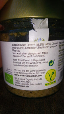 Grüne Olivenpaste - Ingredients