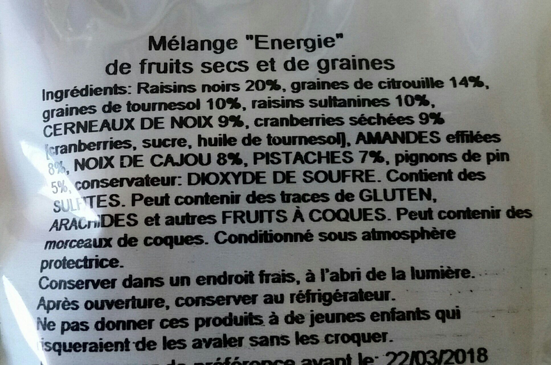 Fruit et nuts énergie - Ingredients - fr