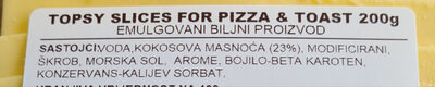 Topsy Slices For Pizza & Toast - Ingredienser - sr