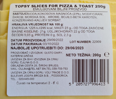 Topsy Slices For Pizza & Toast - Recycling instructions and/or packaging information - sr