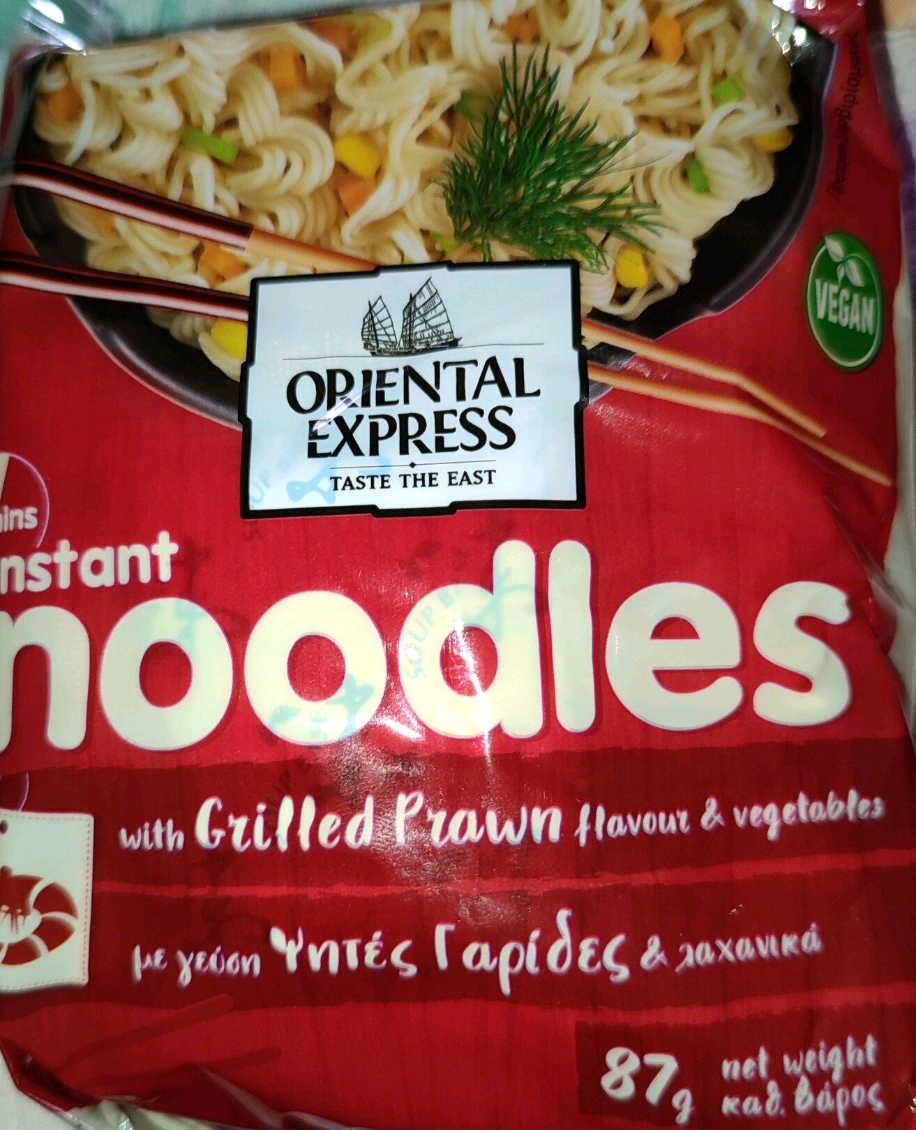 Oriental express noodles vegan prawn flavour - Produit - el