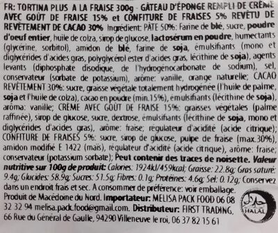 Tortina plus - Ingredients - fr