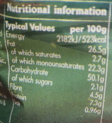 Keogh's Mature Irish Cheese and Onion - Nutrition facts - fr