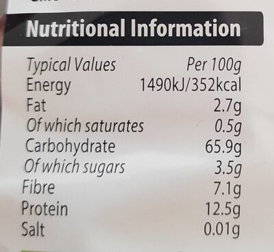 Wholegrain spelt fusilli - Nutrition facts